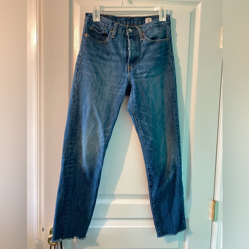 White Oak Cone denim Levi button fly, raw hem